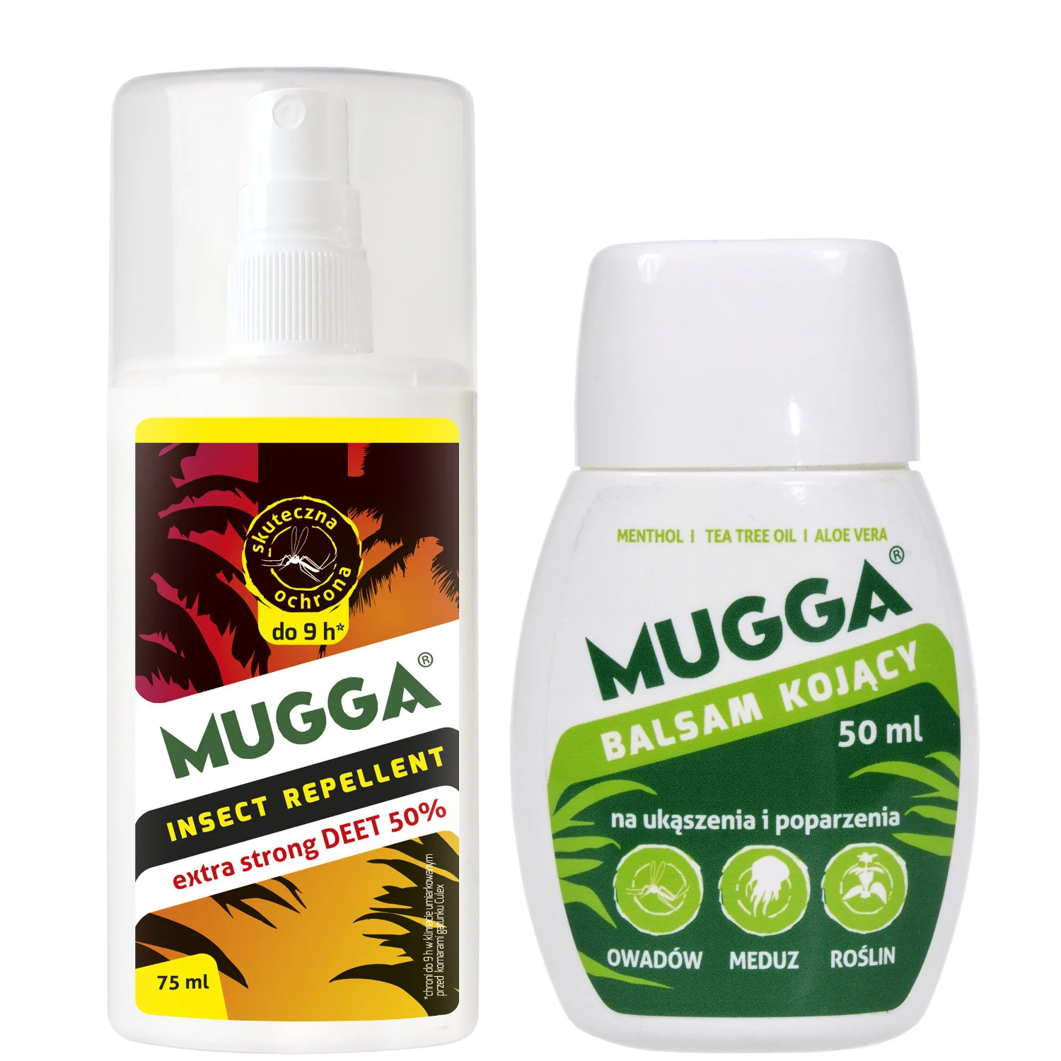 MUGGA rovarriasztó szett: Insect Repellent spray 75 ml és nyugtató balzsam 50 ml